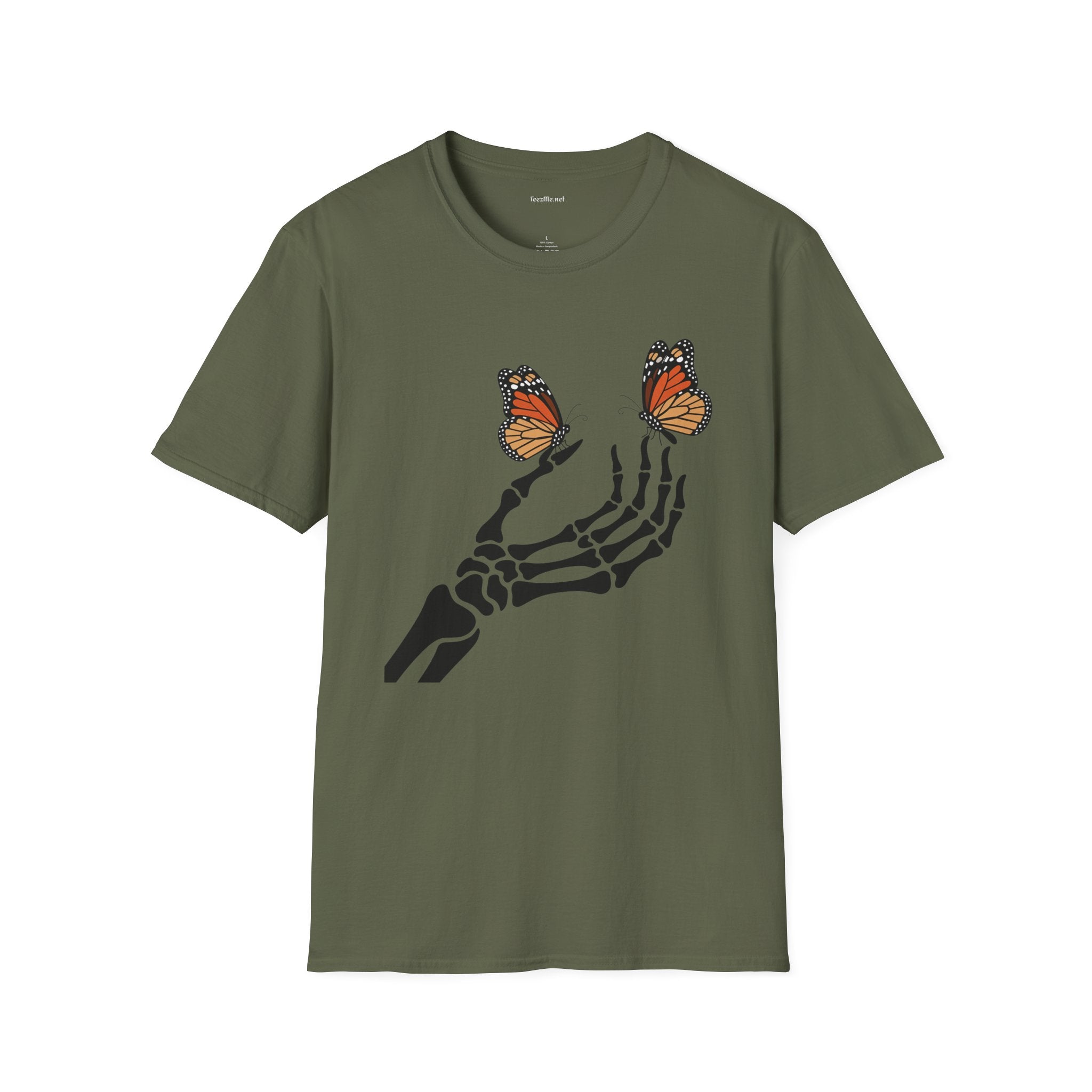 Hand with Butterfly - Unisex Softstyle T-Shirt 100% Cotton Graphic