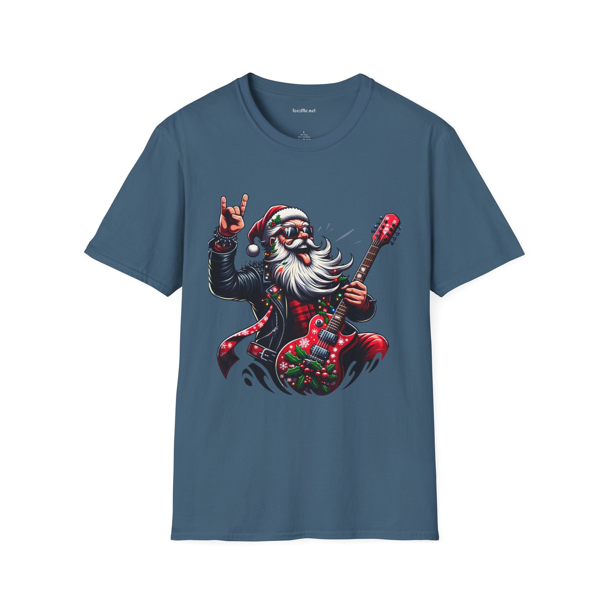 Rockin' Santa Unisex Softstyle T-Shirt 100% Cotton Graphic