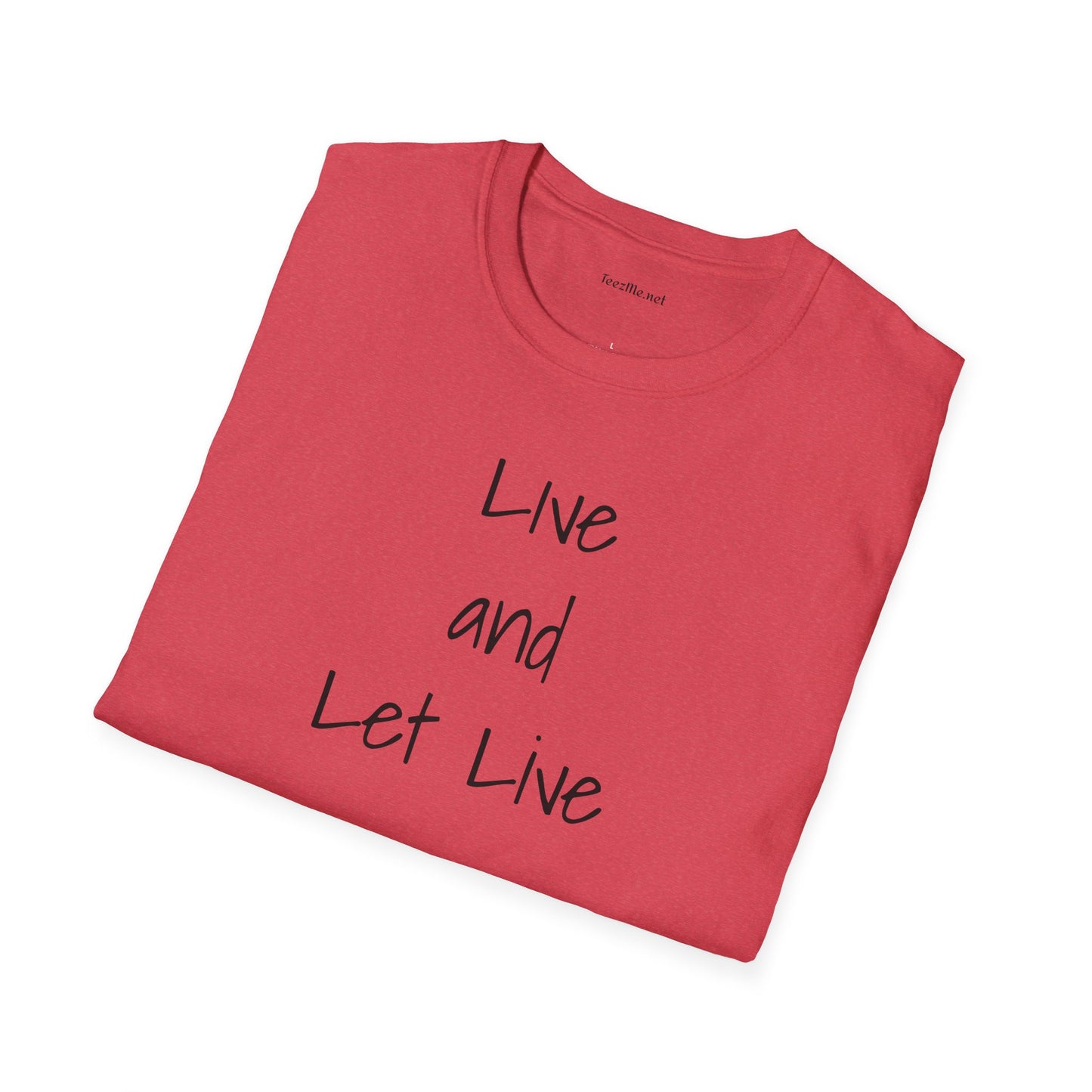 Live and Let Live - Unisex Softstyle T-Shirt 100% Cotton Graphic