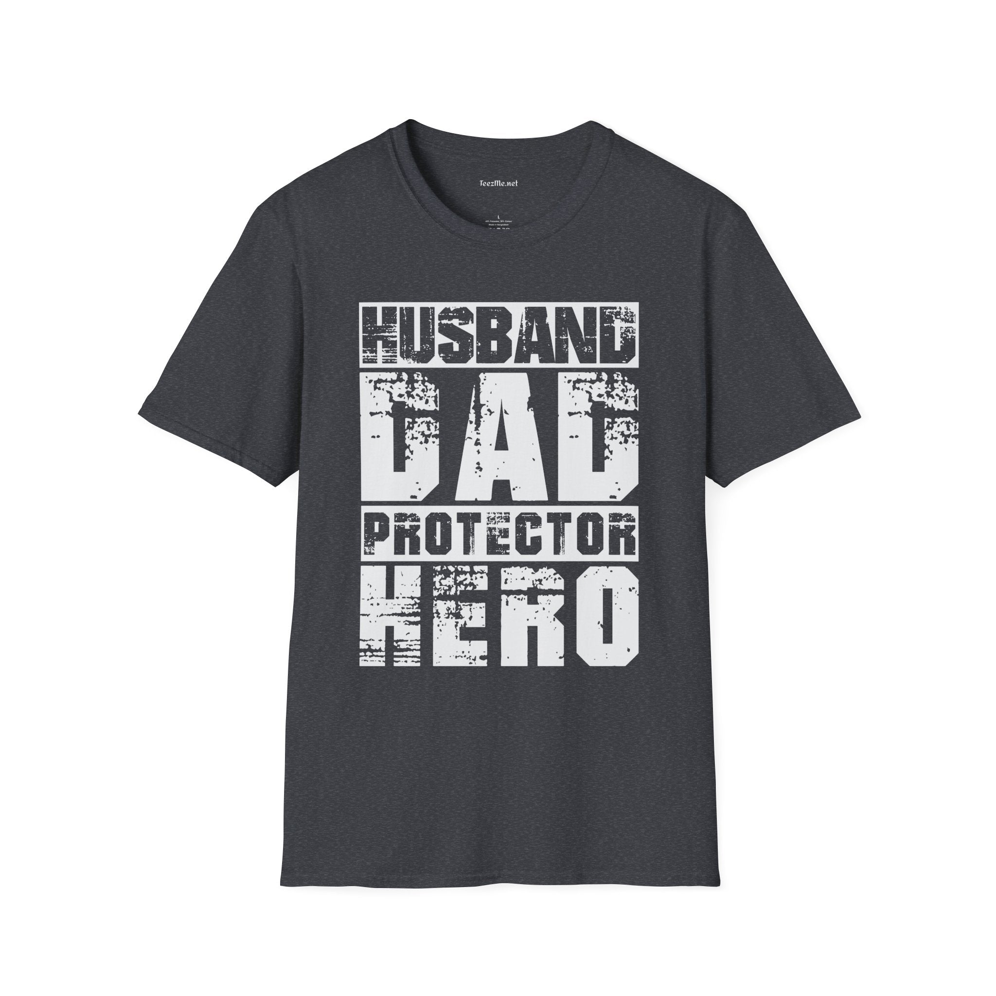 Husband Dad Protector Hero Unisex Soft Style T-Shirt 100% Cotton Graphic