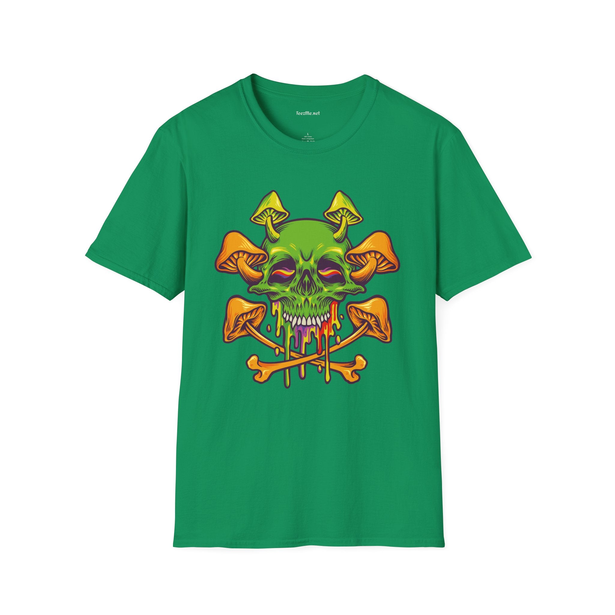 Sugar Skull Magic Mushrooms 01 Unisex Softstyle T-Shirt 100% Cotton Graphic