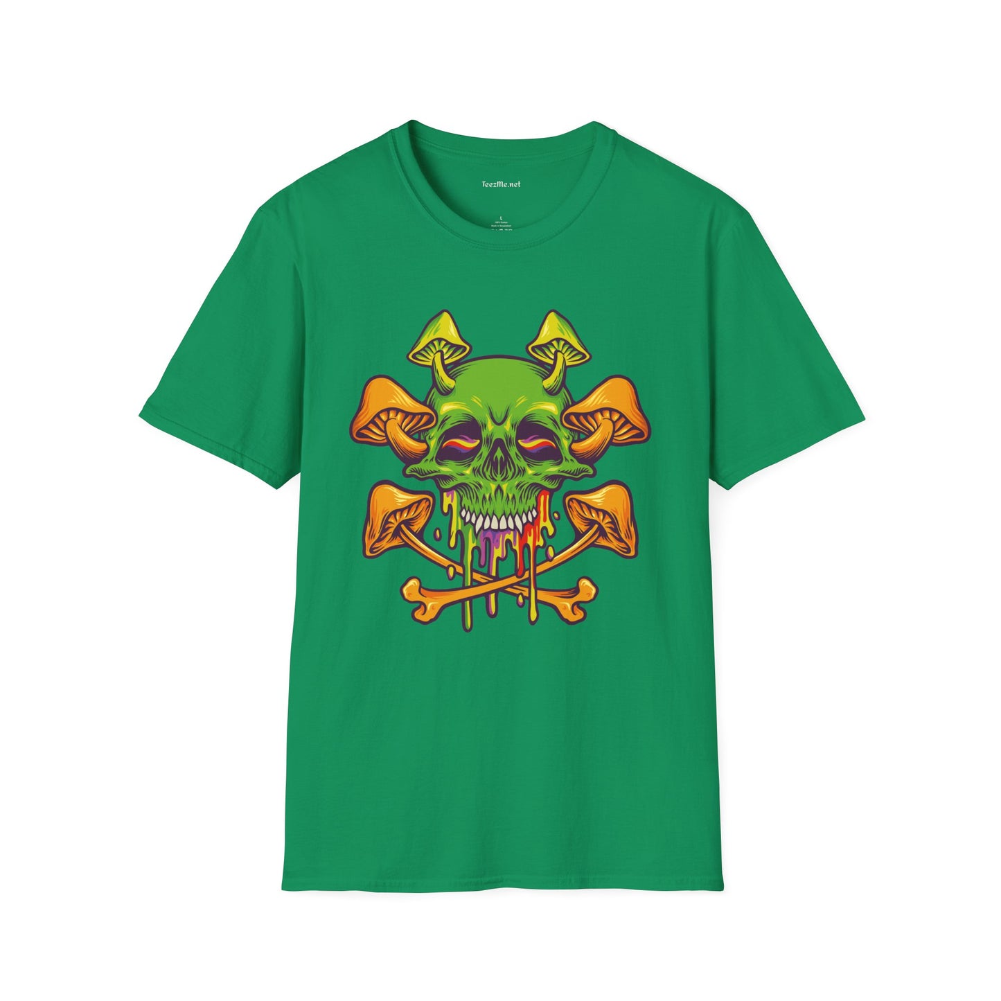 Sugar Skull Magic Mushrooms 01 Unisex Softstyle T-Shirt 100% Cotton Graphic