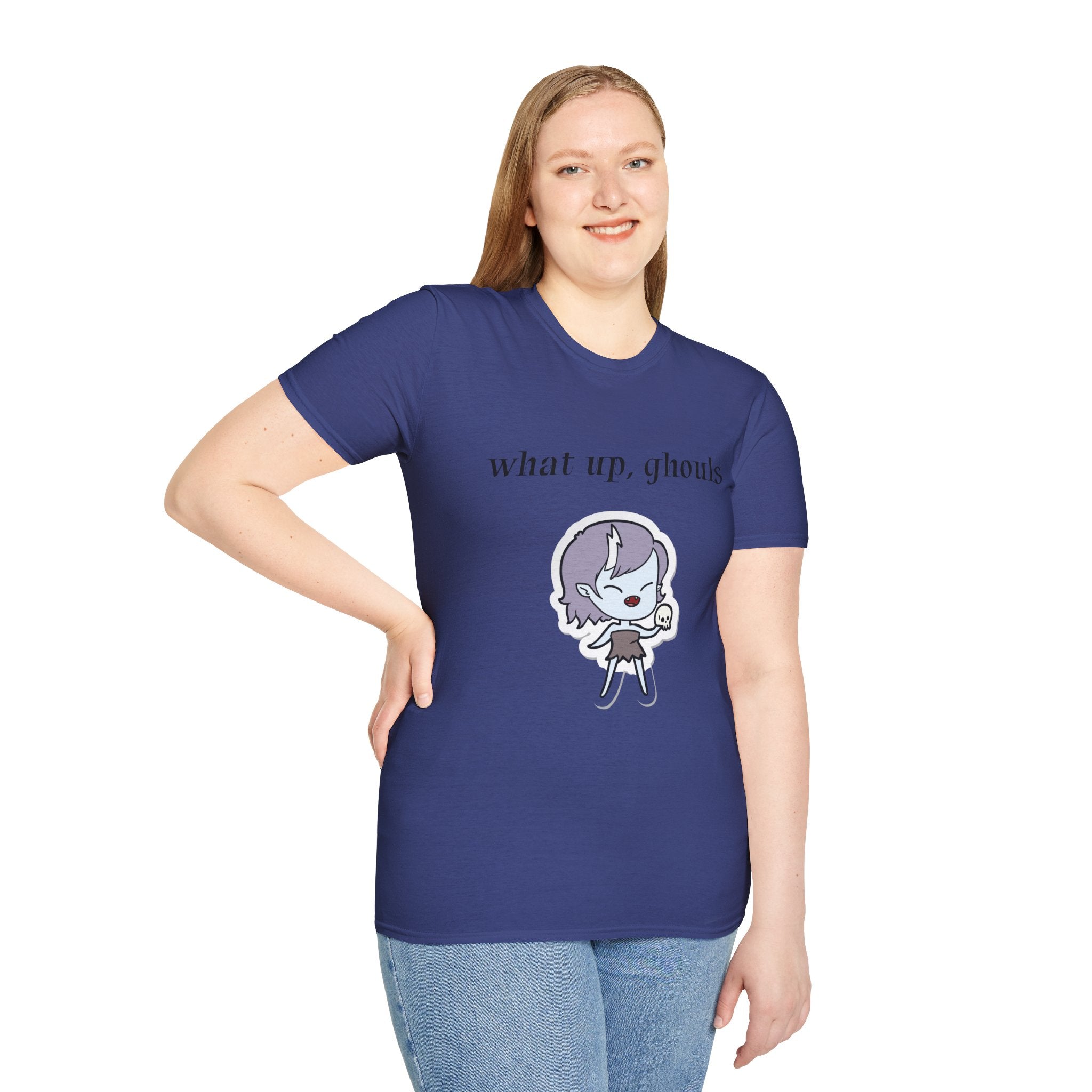 What up, ghouls - Unisex Softstyle T-Shirt 100% Cotton Graphic