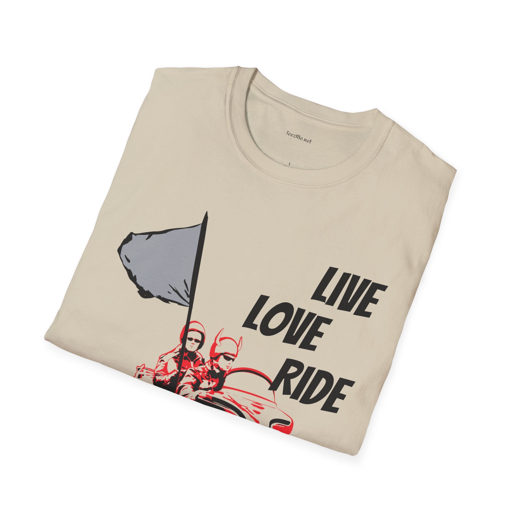 Live Love Ride - Unisex Softstyle T-Shirt 100% Cotton Graphic Motorcycle Harley