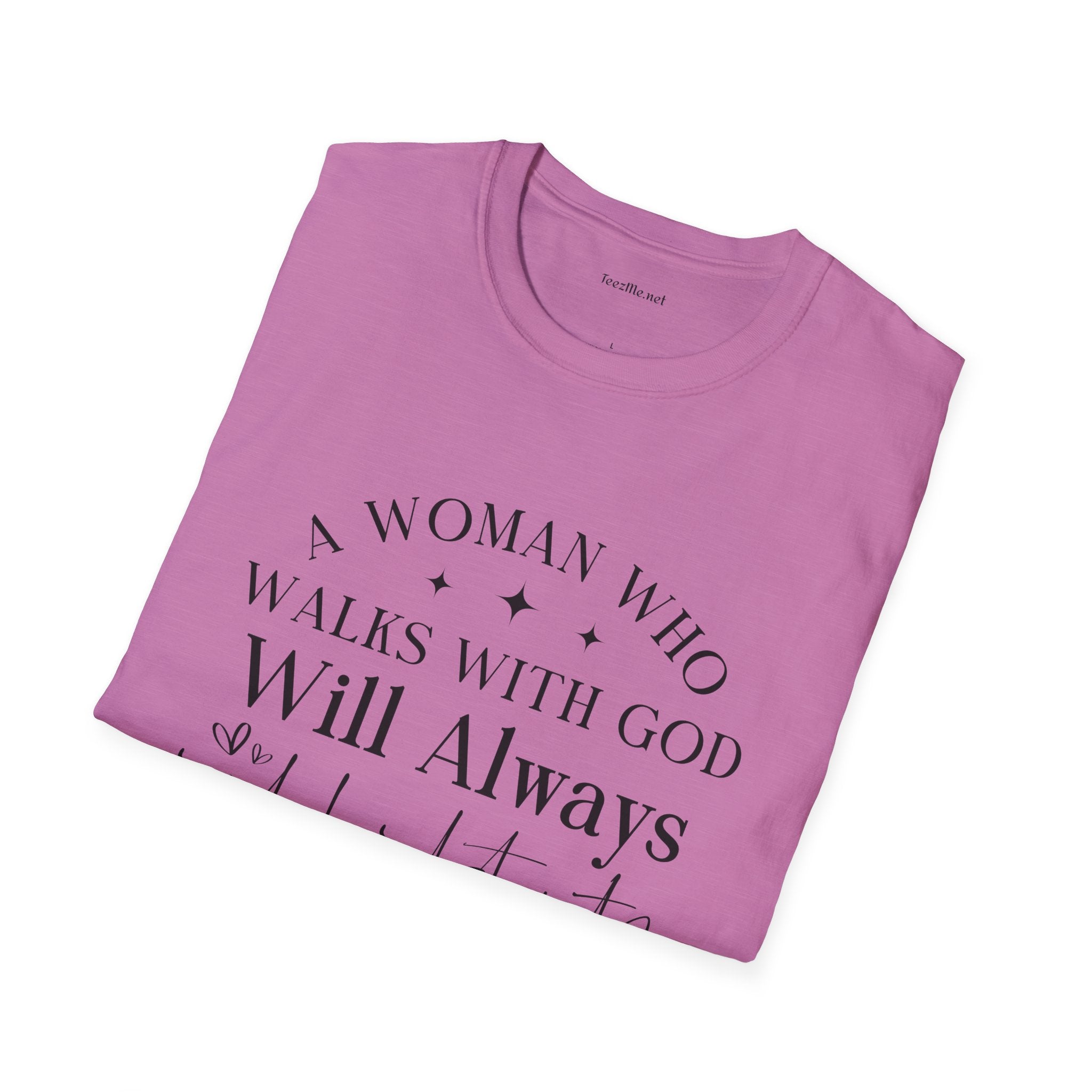 A woman who walks with God - Unisex Softstyle T-Shirt 100% Cotton Graphic