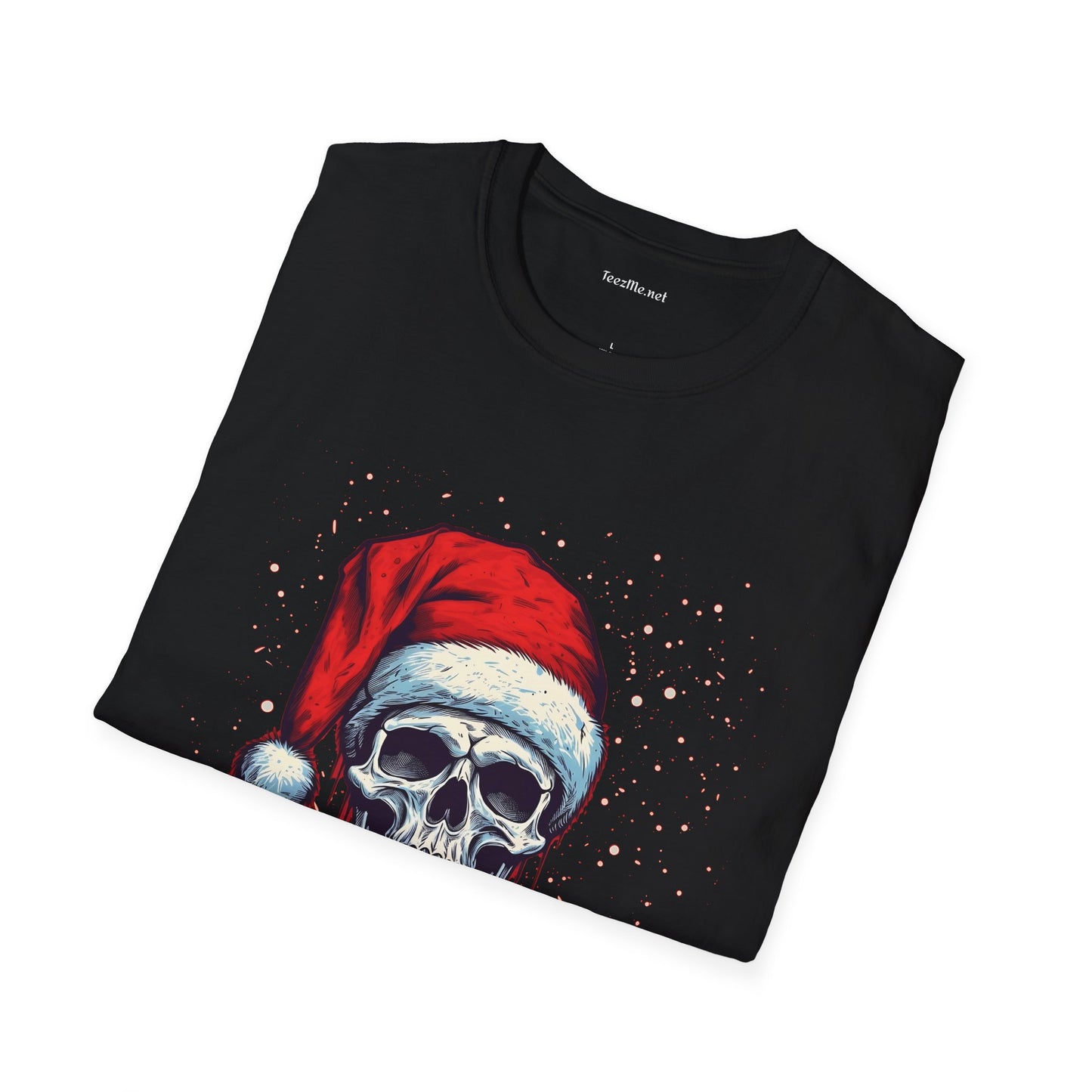 Creepy Santa Skeleton Unisex Softstyle T-Shirt 100% Cotton Graphic