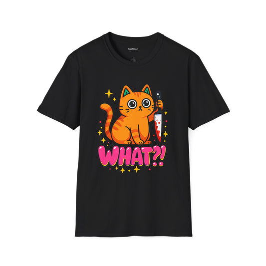 What? Murderous Cat Unisex Softstyle T-Shirt 100% Cotton