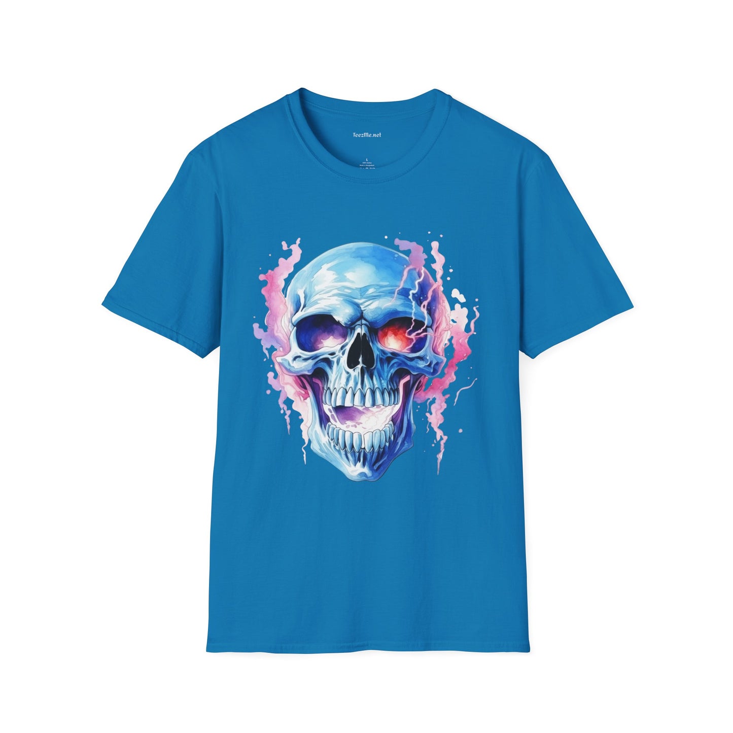 Blue Skull 7 Unisex Softstyle T-Shirt 100% Cotton Graphic