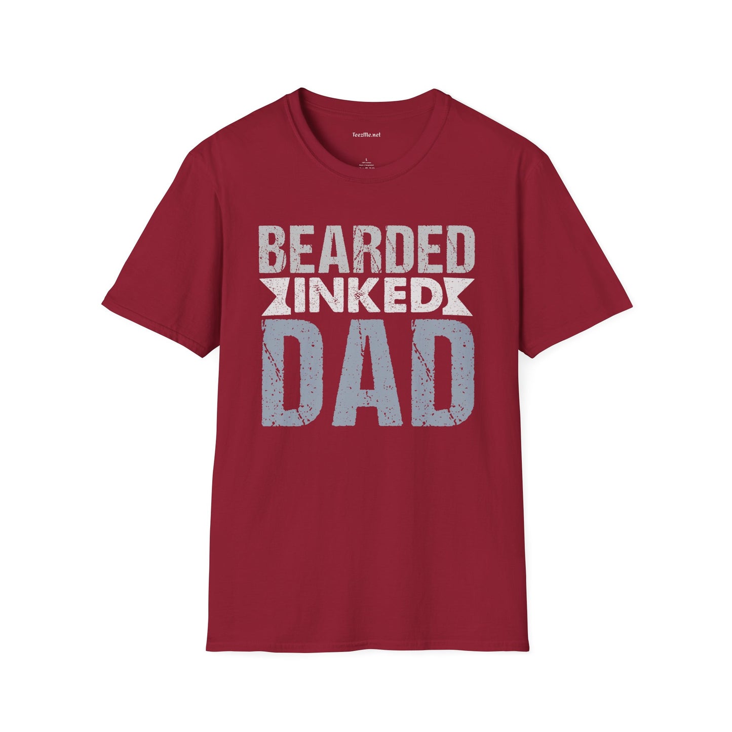 Bearded Inked Dad Unisex Style T-Shirt 100% Cotton Graphic