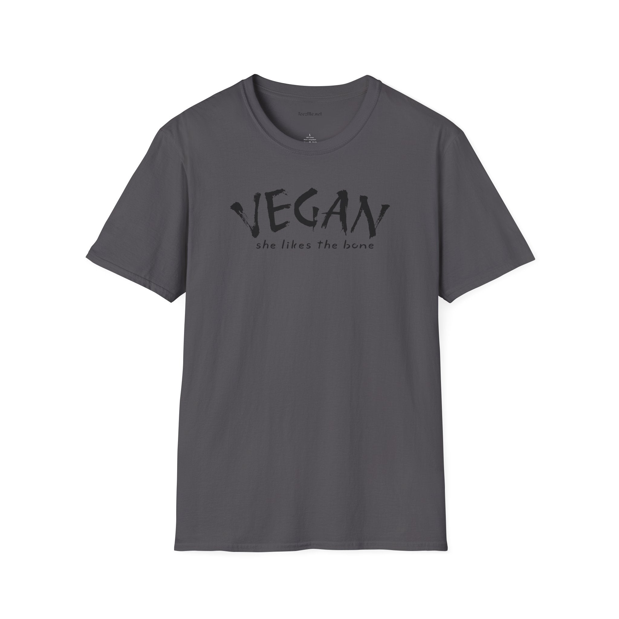 VEGAN she likes the bone Unisex Softstyle T-Shirt 100% Cotton Graphic